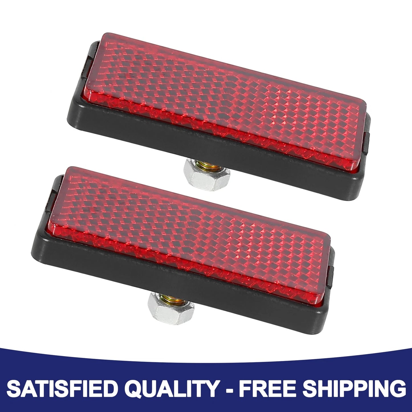 2 x M6x1.0 License Plate Reflector for Motorcycles ATV Dirt Bike Universal