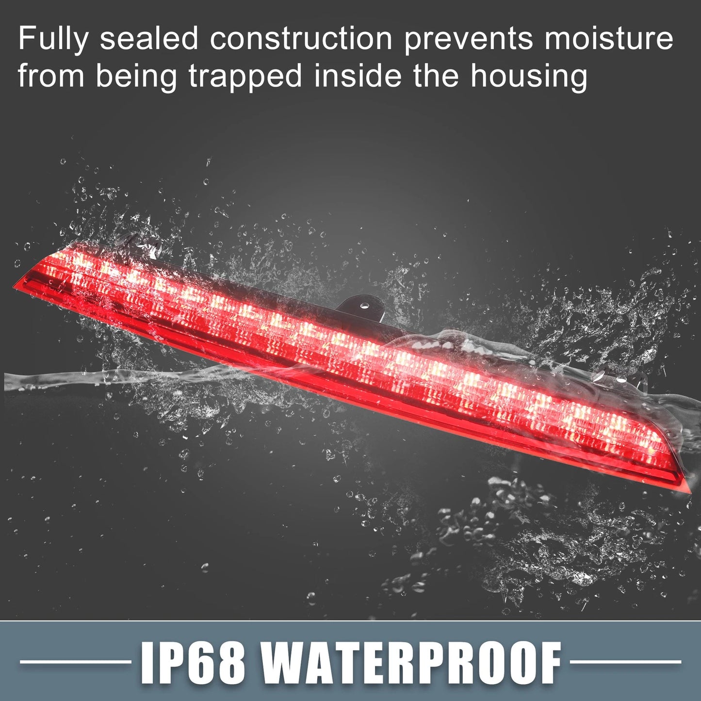 Auto High Mount Stop Light for GMC Sierra 1500 (2014-2018) Red Lens