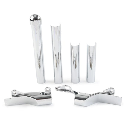 Rear Swingarm Tube Covers for Harley Davidson Softail (2000-2007) Chrome
