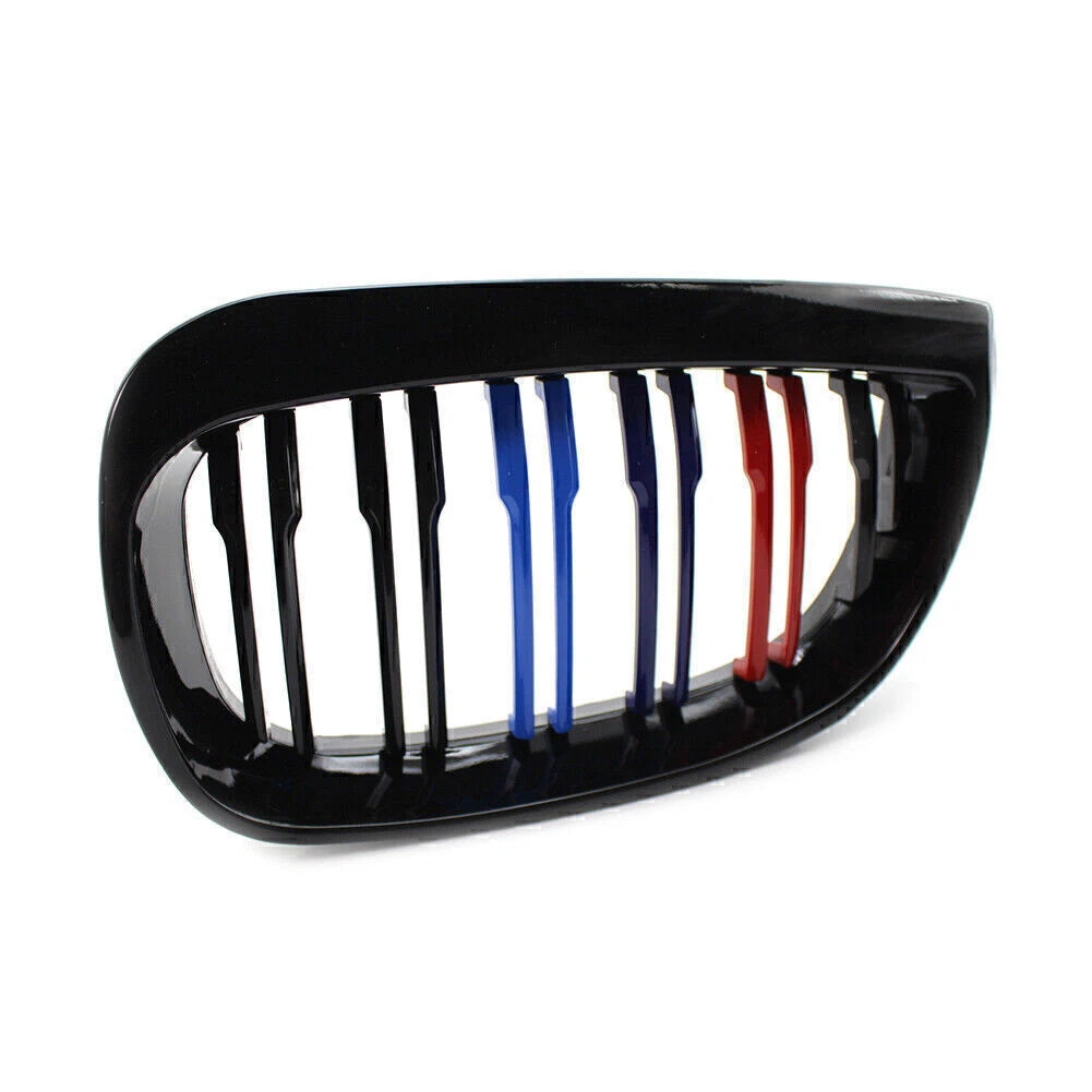 Gloss Black Double Slat M-Color Front Kidney Grille for BMW E87 1-Series (2004-07)