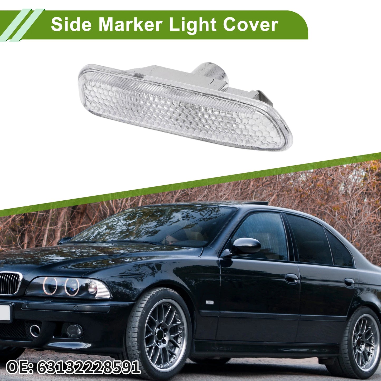 Left Side Marker Light Cover for BMW E46 1999-2001 (1 Pcs)