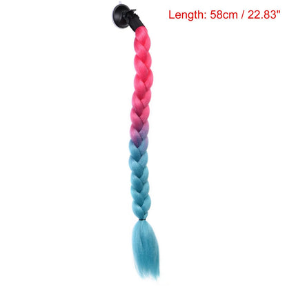 Helmet Decor Pigtail Braid Hair for Motorcycle