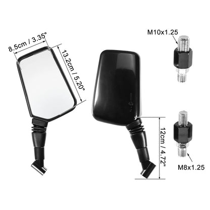 1 Set Glass Rearview Mirror with 8mm 10mm Screws Universal Black for Universal