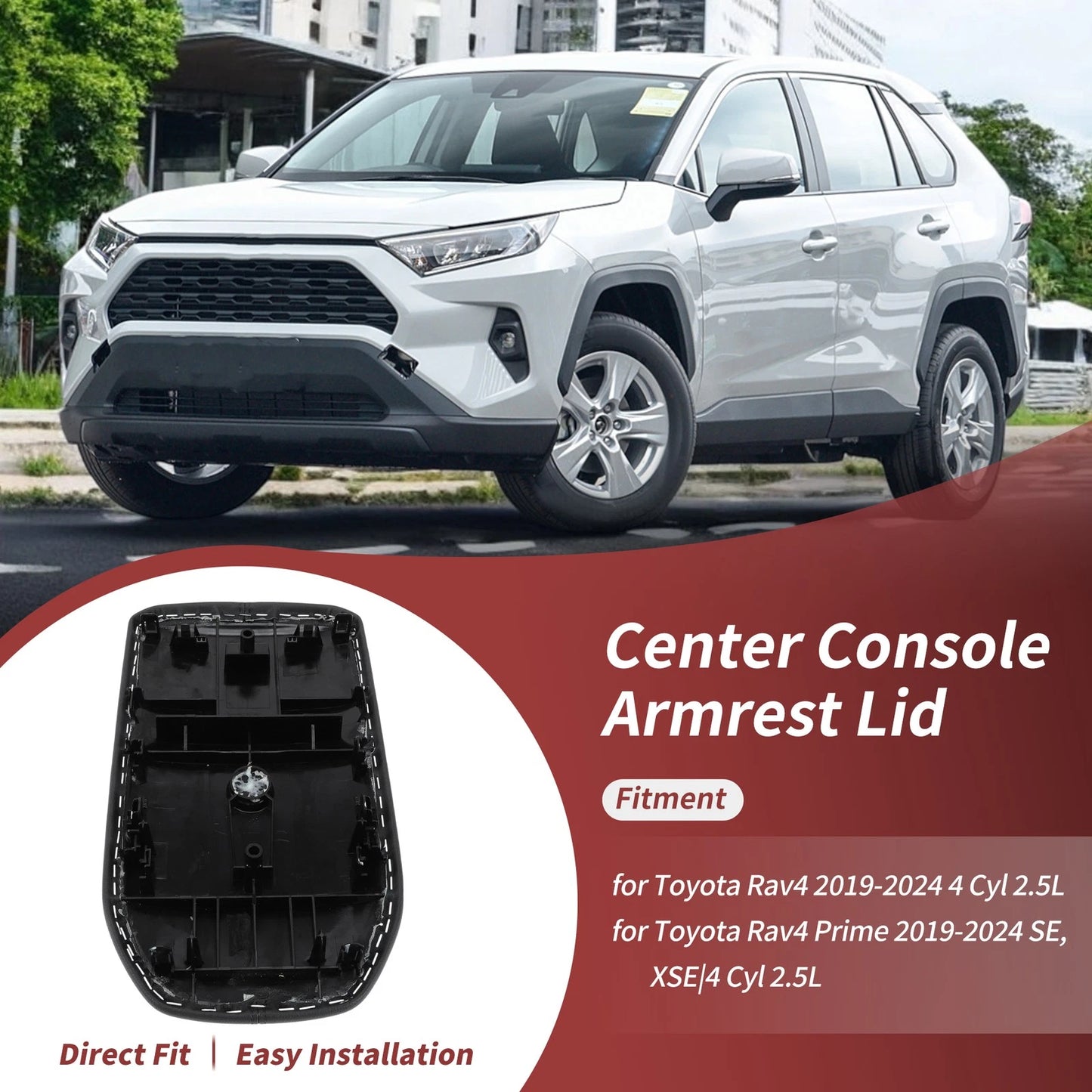 Console Armrest Lid for Toyota Rav4 (2019-2024) PU Leather