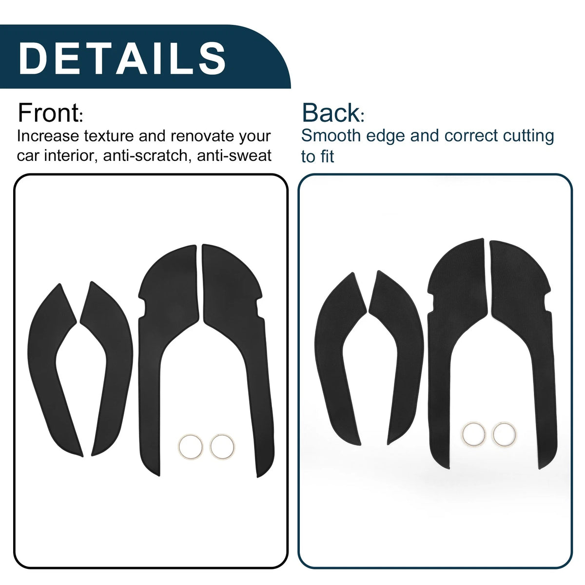 Car Door Anti Kick Pad Sticker Protector for Toyota Avalon (2019) - Black Set
