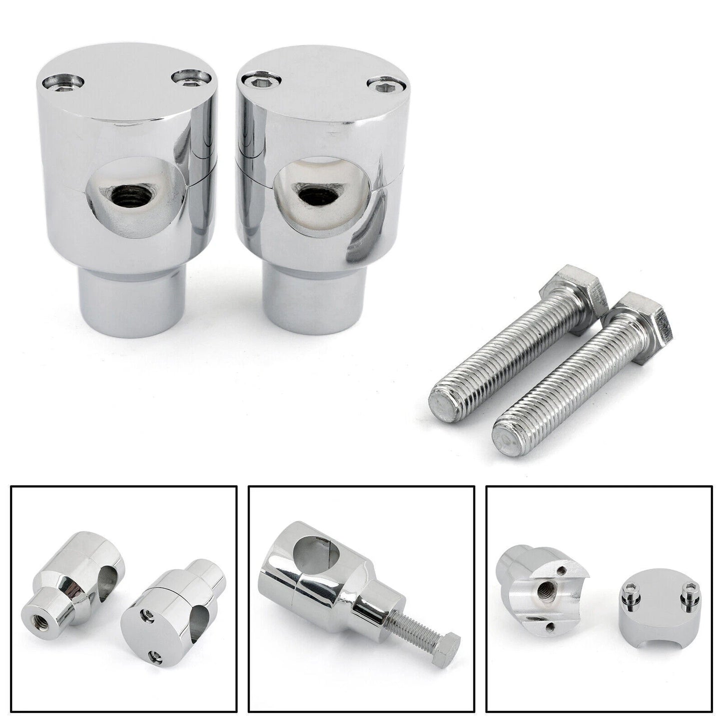 2" Handlebar Risers for Yamaha V-Star 650, Honda VTX, Suzuki Boulevard, Vulcan 900 (2000-2023)