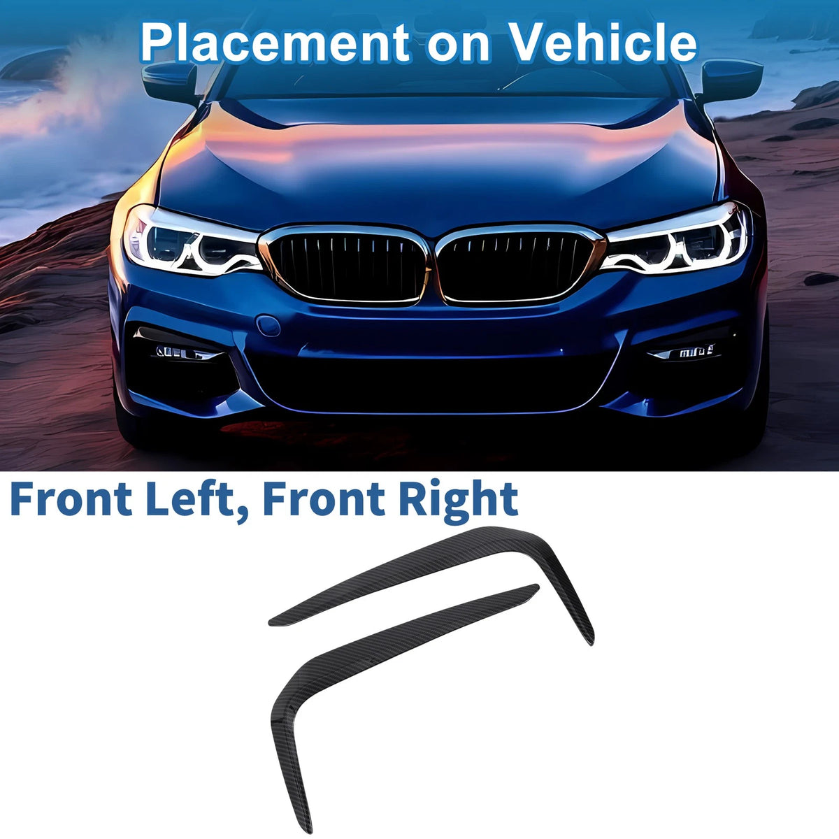 2 x Headlight Trim Bezels for BMW 5 Series G30 (2018-2022)