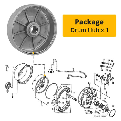 Rear Brake Drum for Honda TRX500 Foreman 500 (2005–2013)