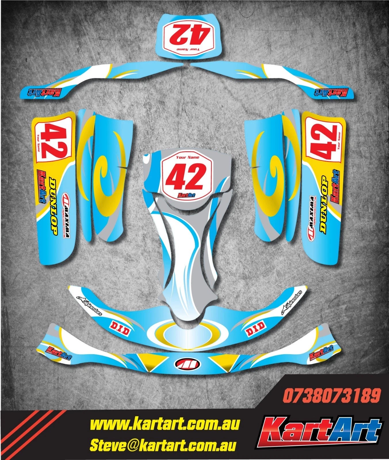 Dino Kart KART ART Sticker Kit for Whirlpool Style