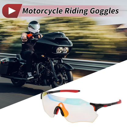 Motorcycle Riding Goggles Light Red Lens Baked Red Frame PC TPU
