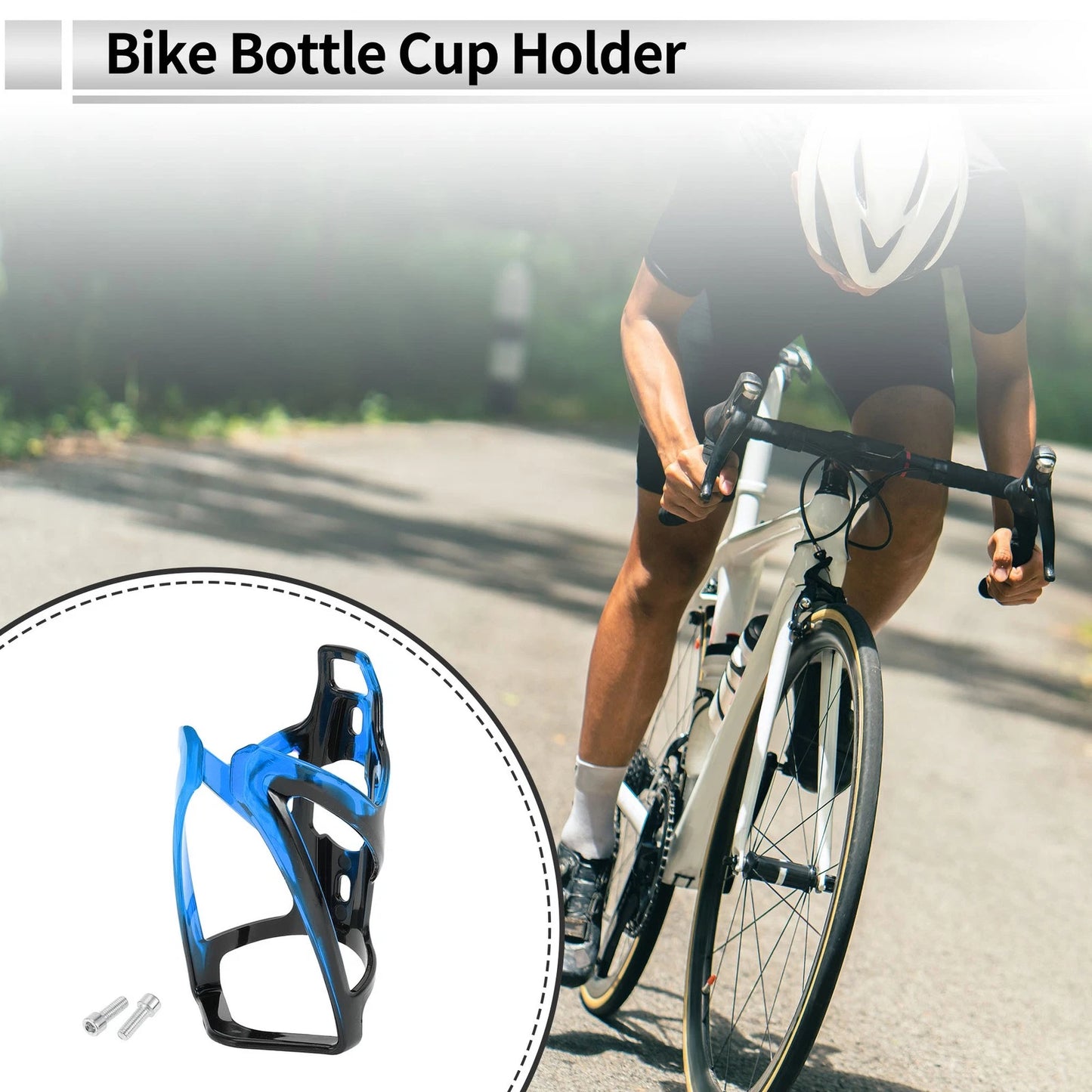 Water Bottle Cup Holder for Motorcycle Bicycle Universal Black Blue Plastic