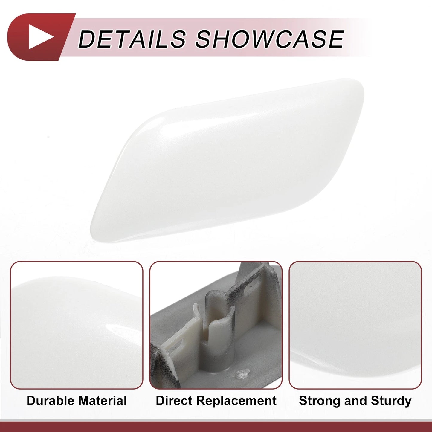 Front Left Washer Nozzle Cover for Lexus LX570 (2008-2011) - White 1 Pcs