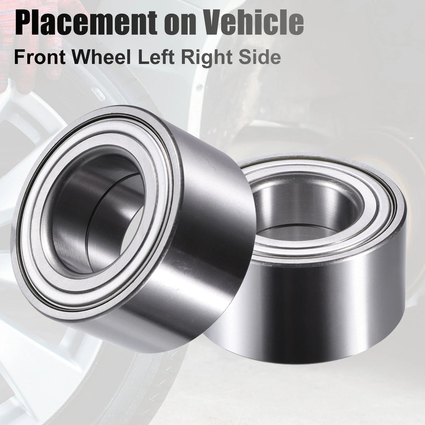 2 x Front Wheel Bearings for Ford Edge (2015-2023) Silver Tone