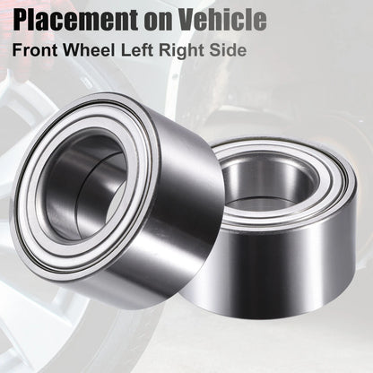 2 x Front Wheel Bearings for Ford Edge (2015-2023) Silver Tone