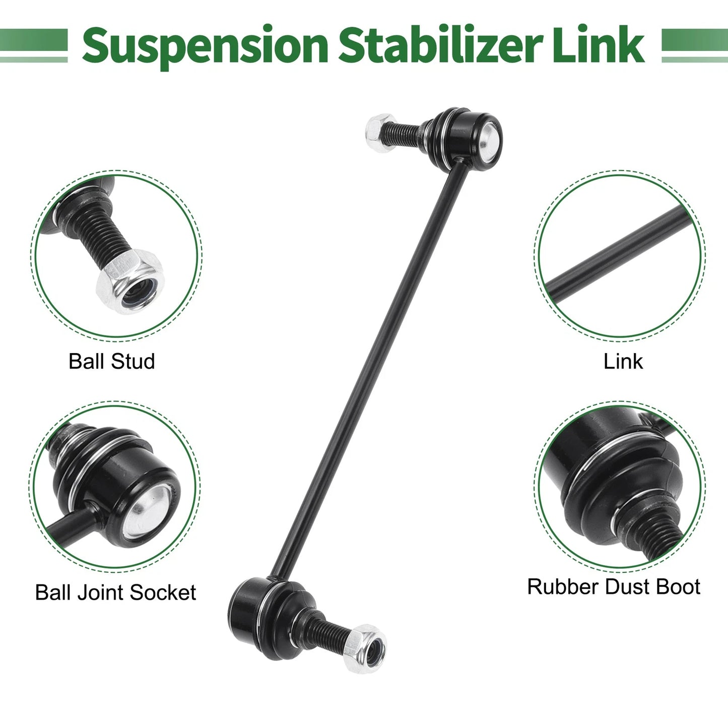 8pcs Front Suspension Kit Tie Rod Ends & Sway Bar Links for Ford Mustang