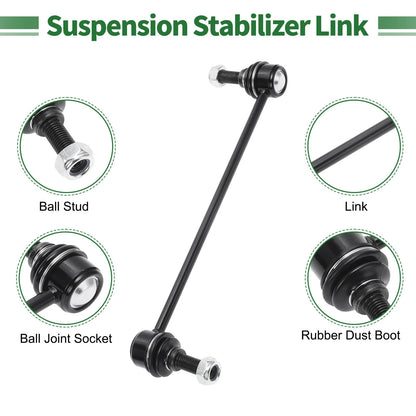 8pcs Front Suspension Kit Tie Rod Ends & Sway Bar Links for Ford Mustang