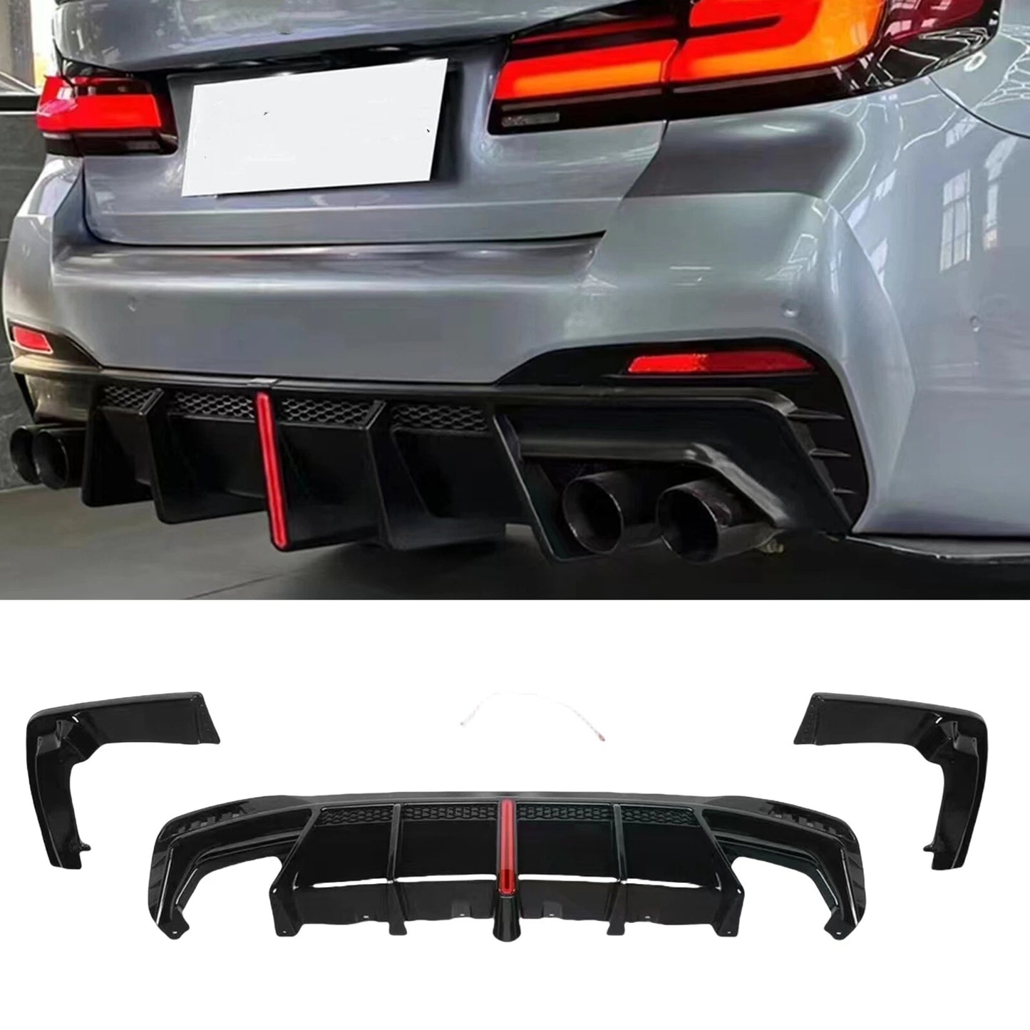 Rear Bumper Diffuser Lip for BMW G30 G31 G38 M550i (2017-2023)