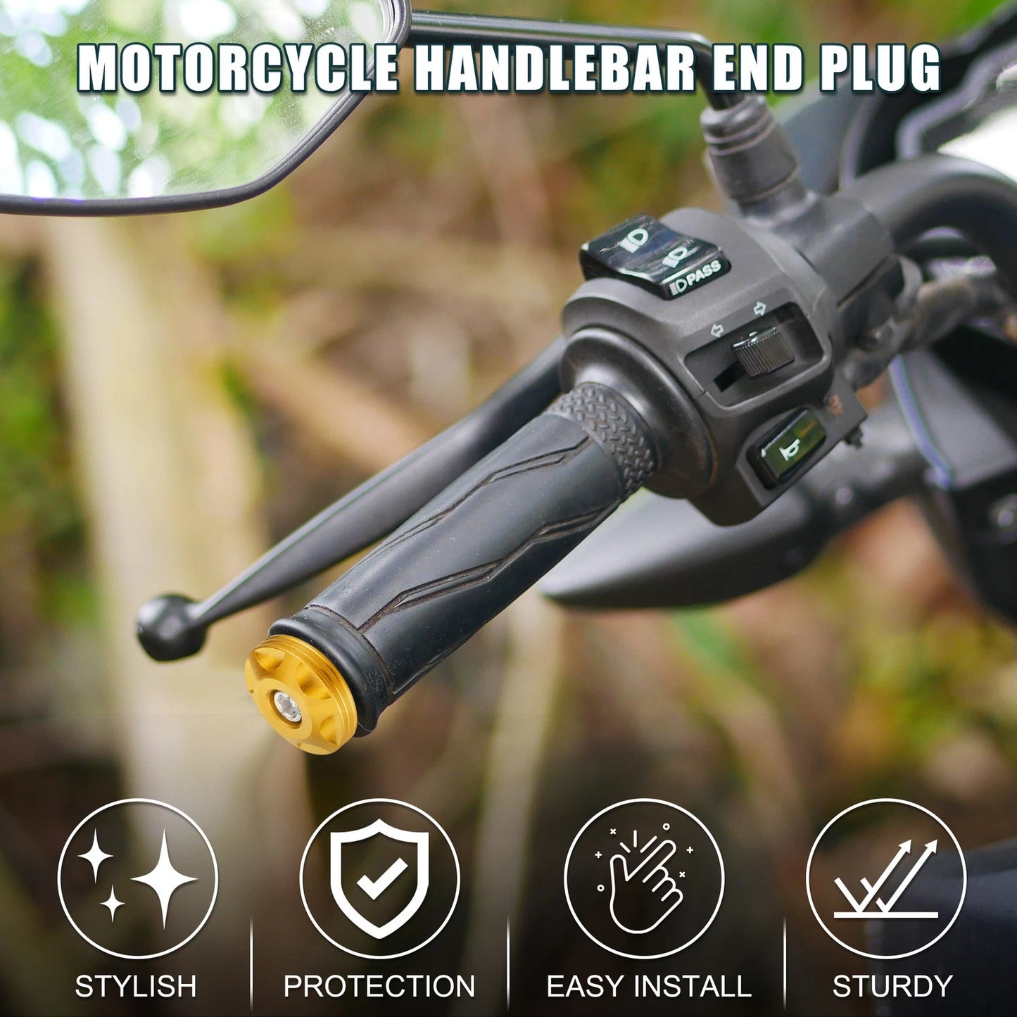 End Plug 2 x 18-20mm 32mm OD Handlebar End Plug for Motorcycle