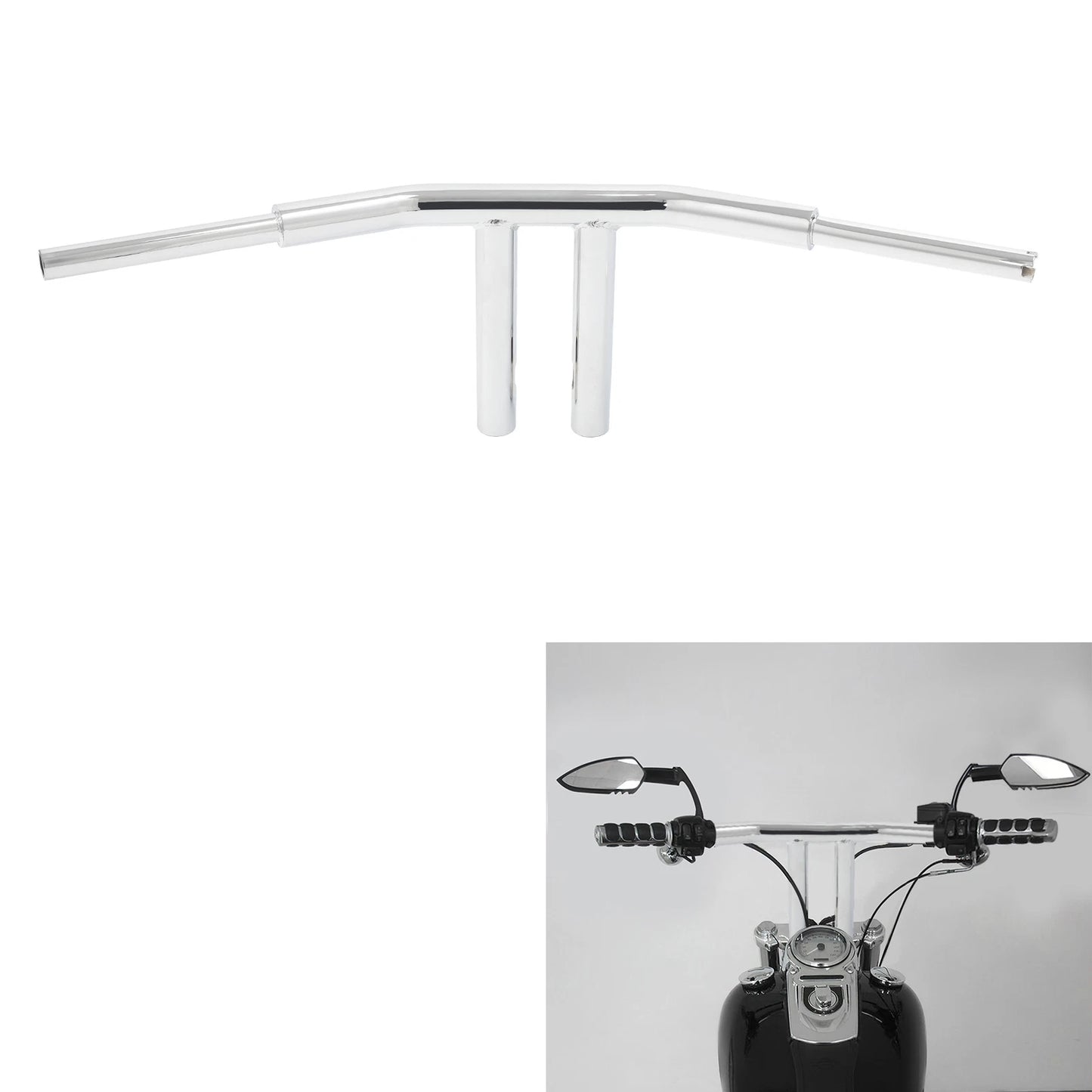 Chrome 10 Rise T-Bar Handlebar 1.5 in for Harley Softail Custom (2018 - 2024)