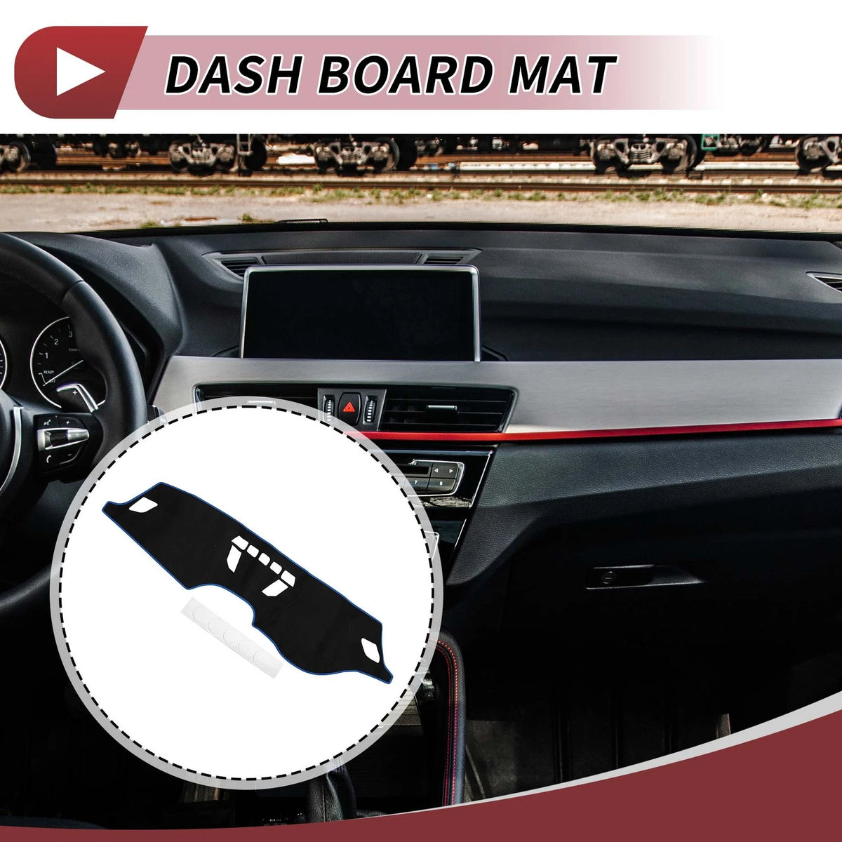 Dashboard Cover Mat for BMW X1 F48 2016-2022 Sun Protector Pad Black Blue