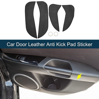 Car Door Leather Anti Kick Pad Sticker for BMW X1 (2011-2015) 1 Set Black