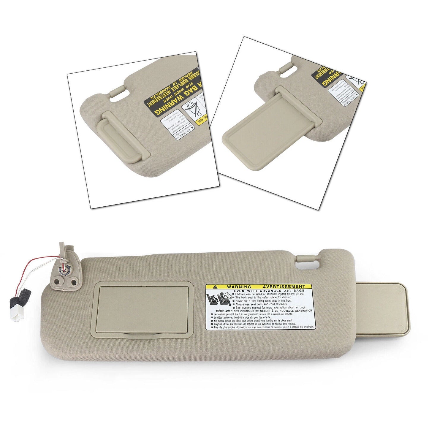 Beige Left Driver Side Sunvisor Cover for 2005-2010 Hyundai Sonata (2005-2010)