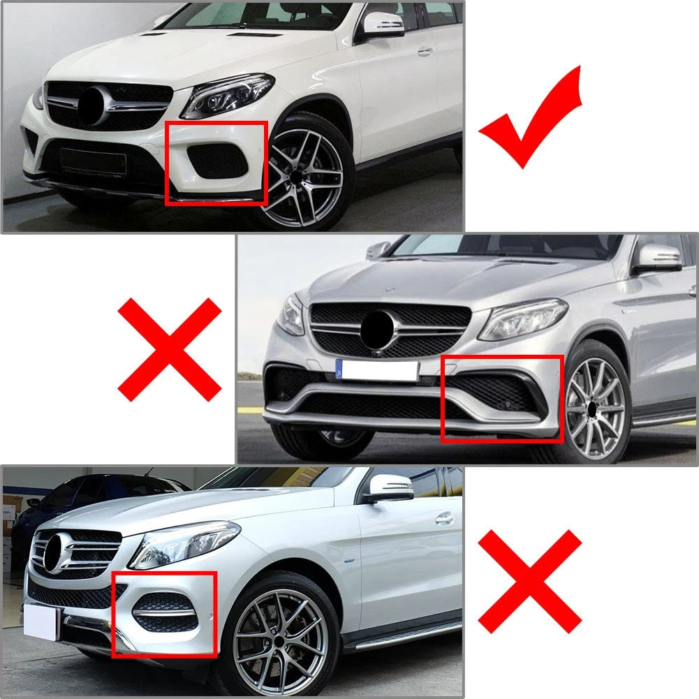 Bumper Side Vent Splitter Fog Lamp Trim for 2015-2018 Benz GLE-Class W166 C292