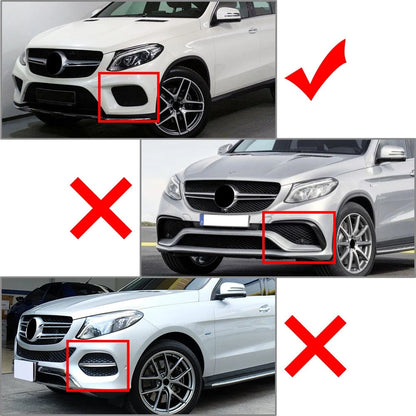 Bumper Side Vent Splitter Fog Lamp Trim for 2015-2018 Benz GLE-Class W166 C292
