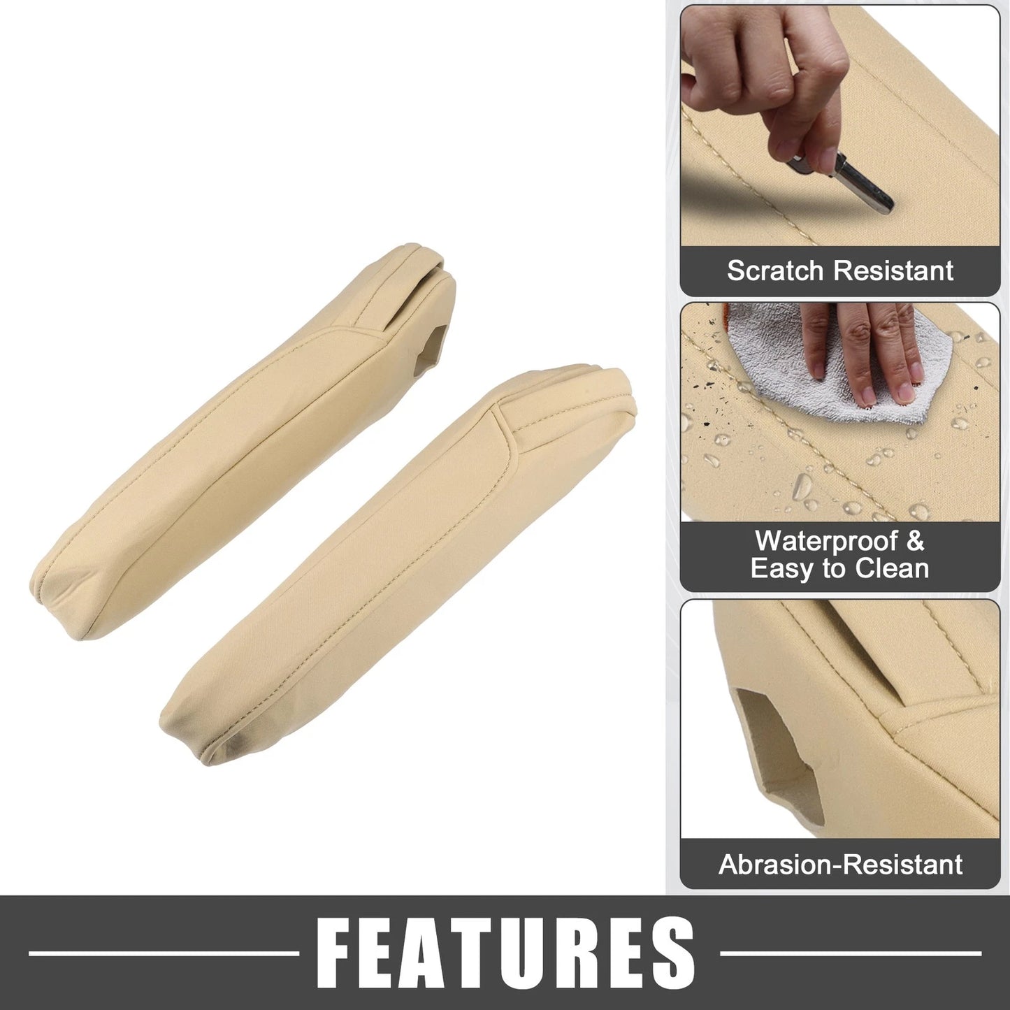 Car Armrest Covers 2 x Light Brown for Honda Odyssey (2012-2017)