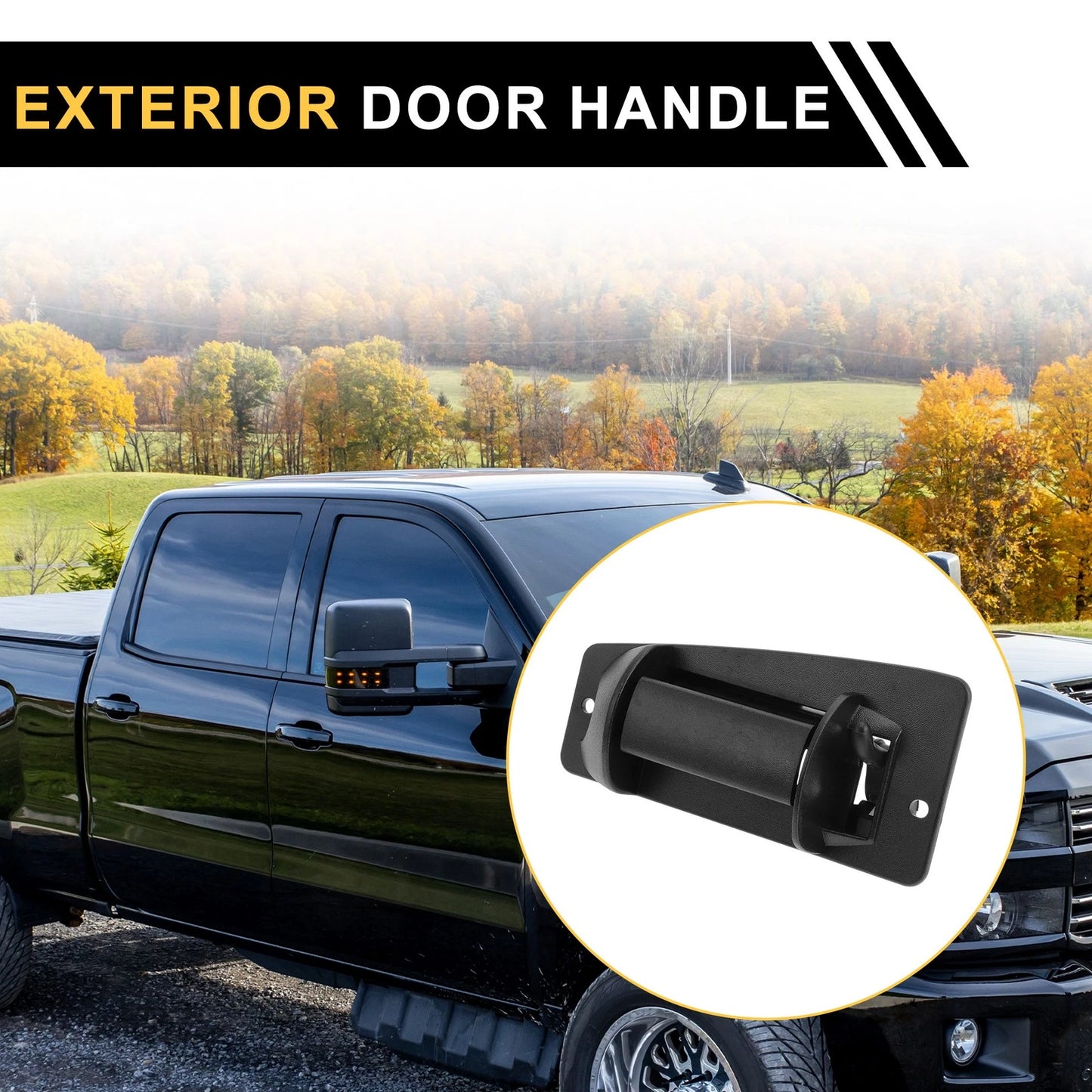 Front Left Exterior Door Handle for Chevrolet Silverado 2500 (1999-2004) Black