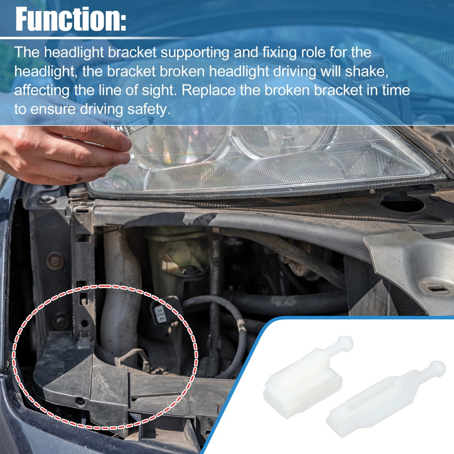 Headlight Support Mount Bracket for BMW E39 (1996-2000)