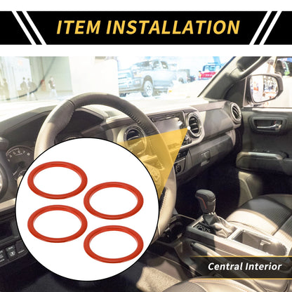 AC Vent Dashboard Decoration Rings Orange for Toyota Tundra (2014-2021) 4 Pcs
