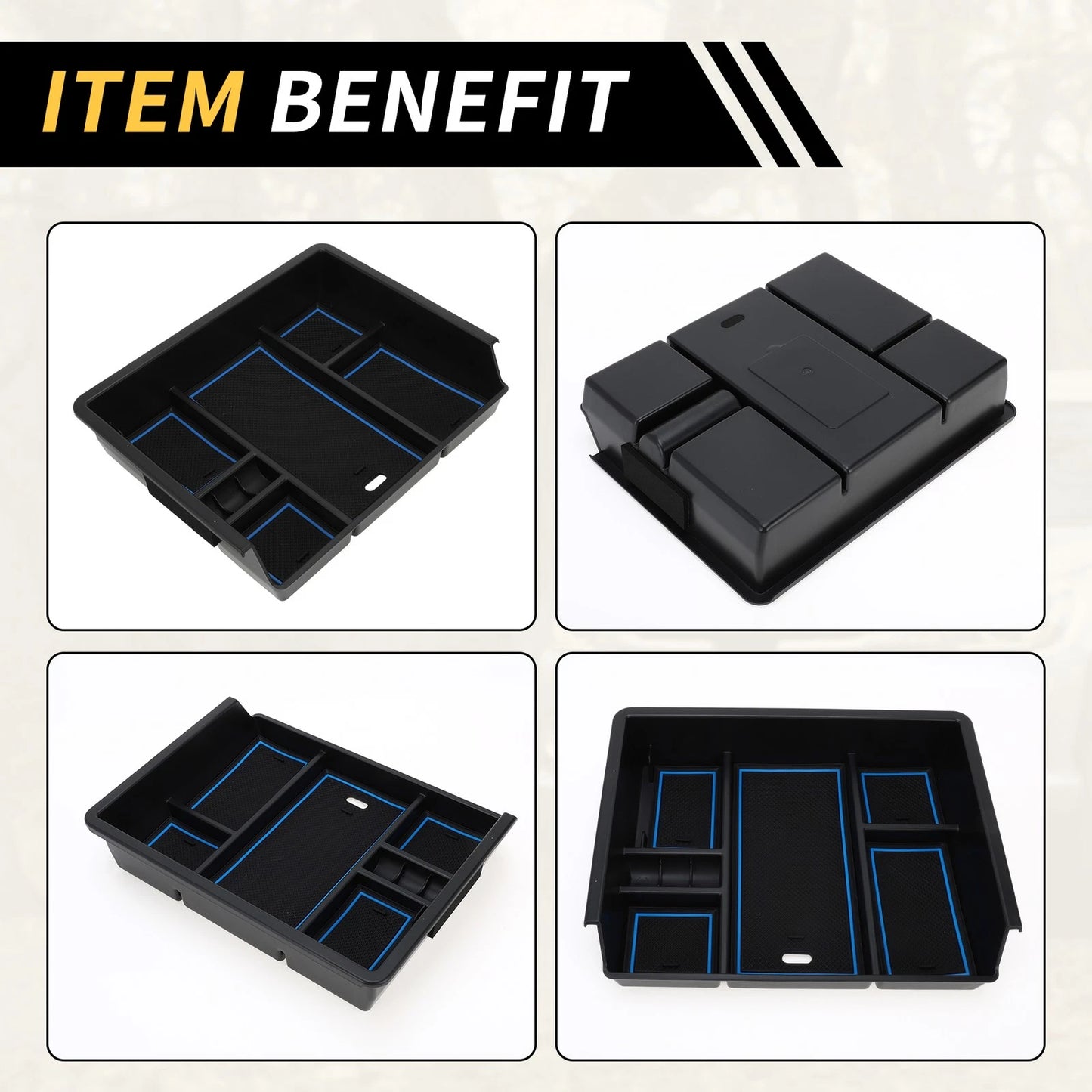 Center Console Organizer Box Tray for Chevy Silverado & GMC Sierra (2014-2023)