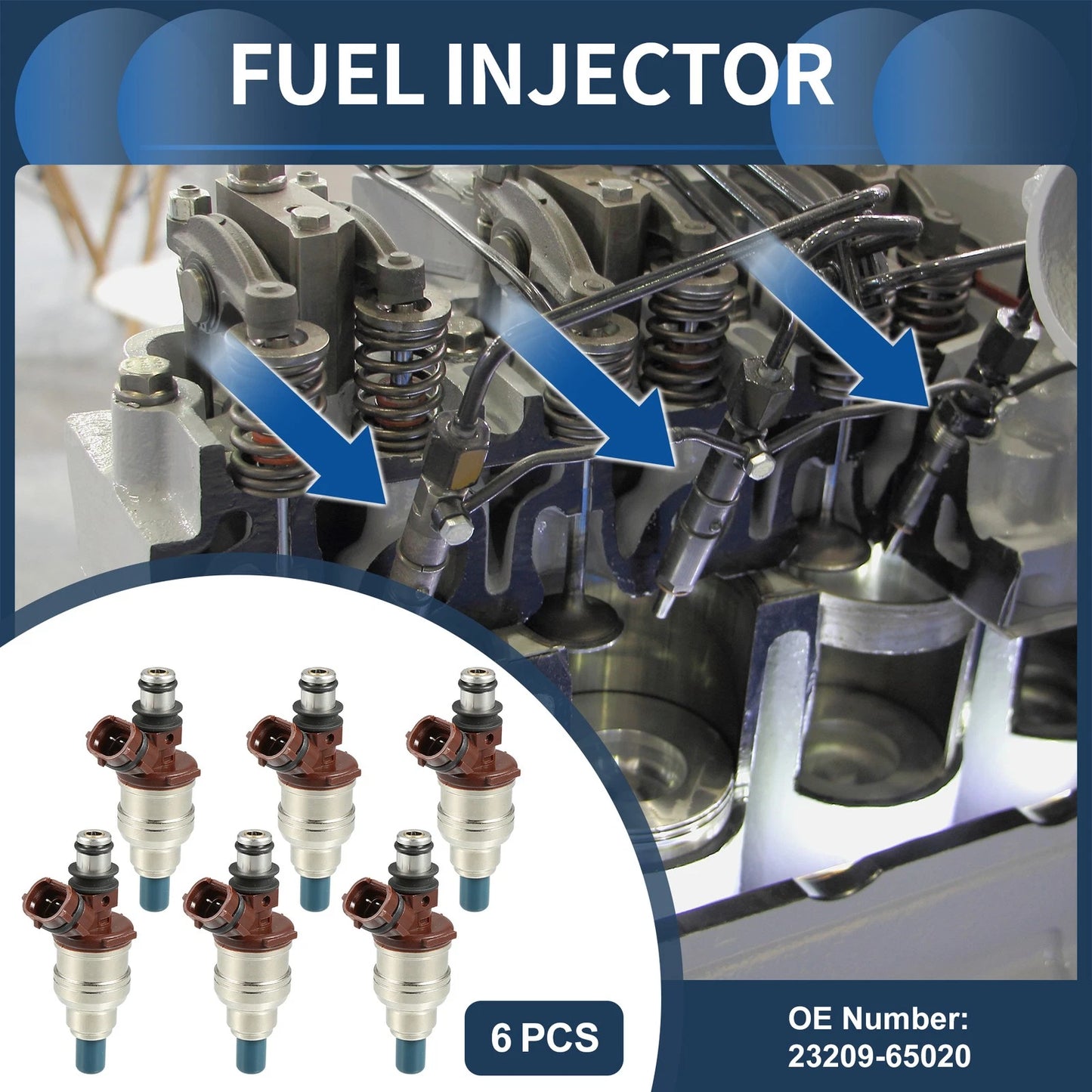 Fuel Injector 6 x Pcs for Toyota 4Runner (1989-1995) 3.0L Brown