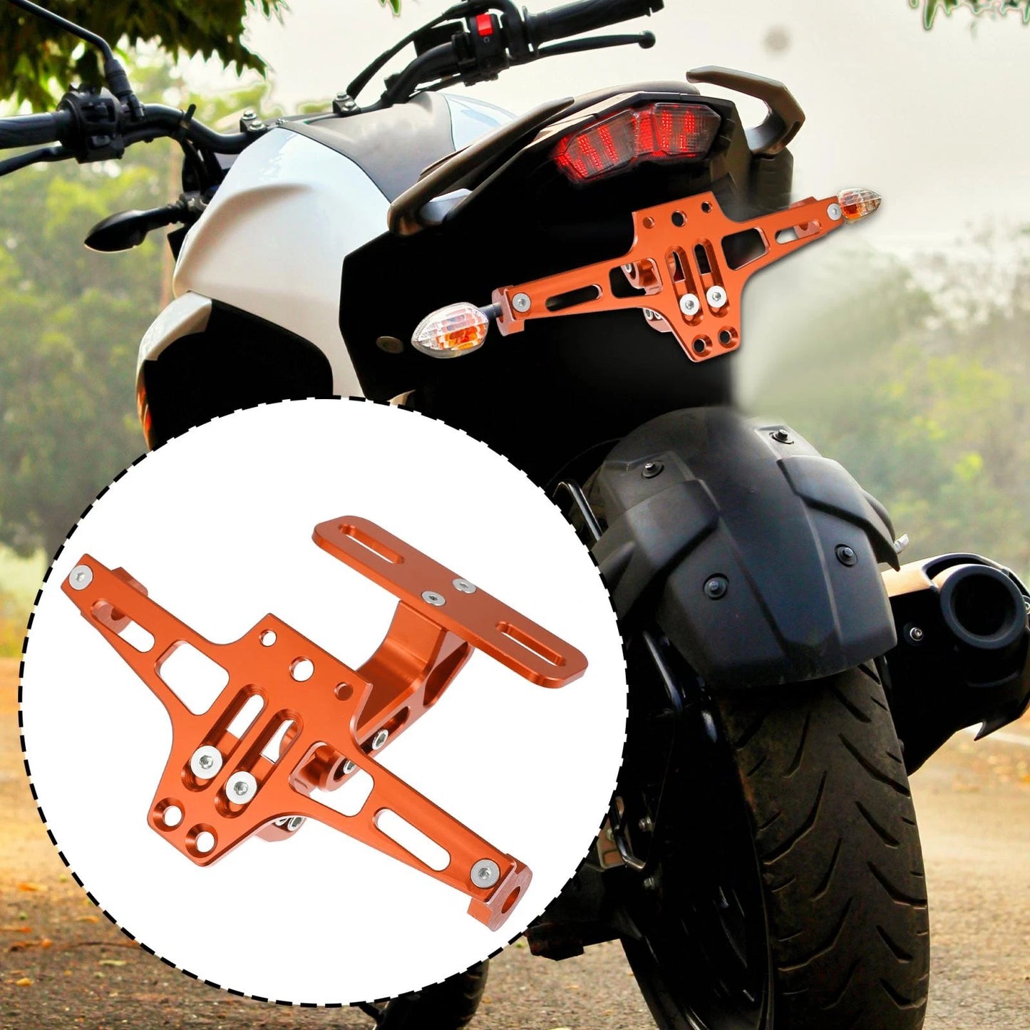 License Bracket Fender E-liminator Orange for Motorcycle