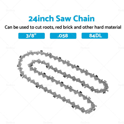24" Carbide Chainsaw Bar Chain 3/8 .058 84DL for Husqvarna