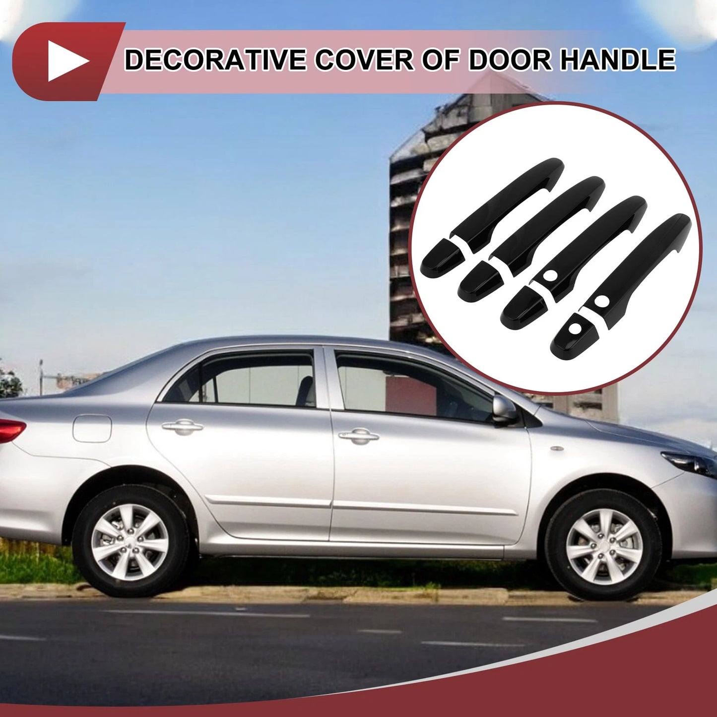 Car Door Handle Cover Set for Honda CR-V (2012-2016) Gloss Black ABS