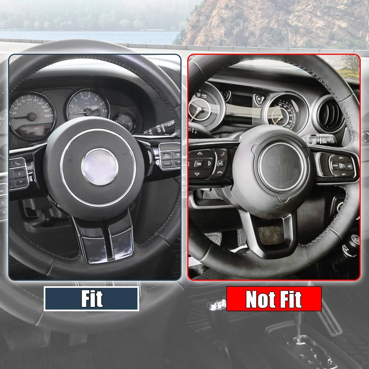Pink Car Interior Steering Wheel Cap Trim Ring for Jeep Wrangler (2007-2023)