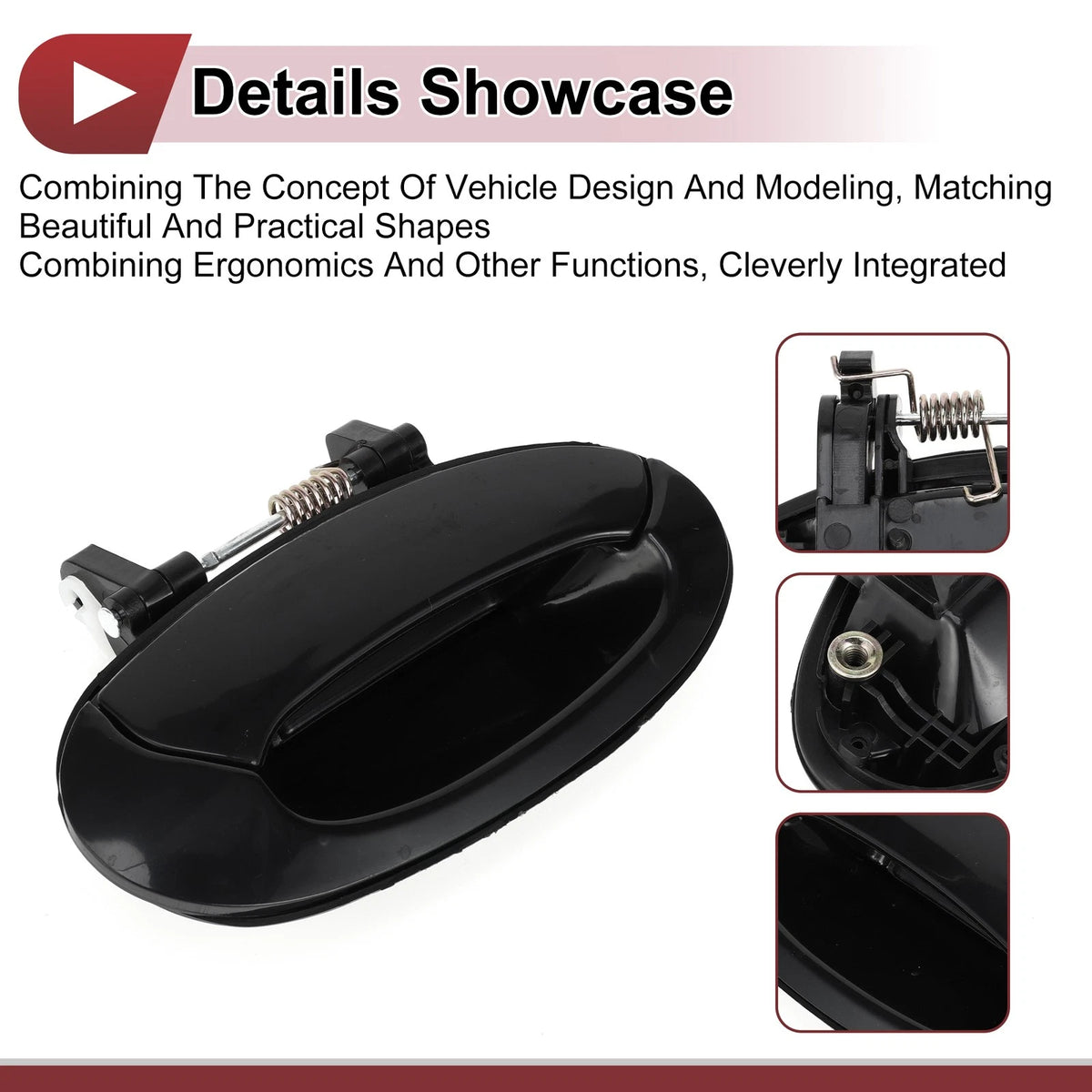 Exterior Door Handle for Hyundai Elantra Rear Right Black (2011-2016)