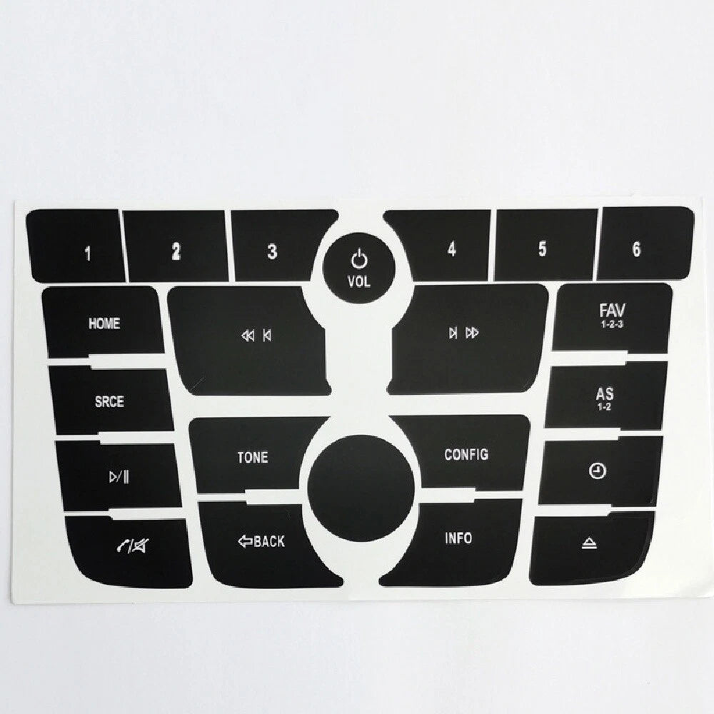 Black Radio Audio Button Decal Sticker for Buick Verano, Encore (2012-2015)