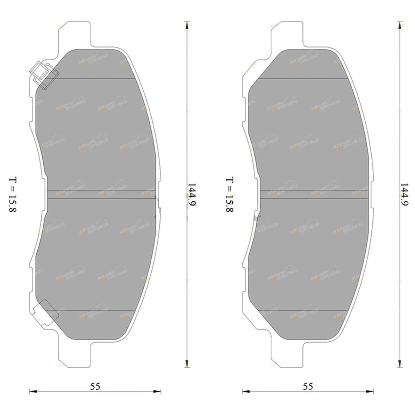 Front Disc Brake Pad Set for Jeep Compass 4x4 (2007-2017)
