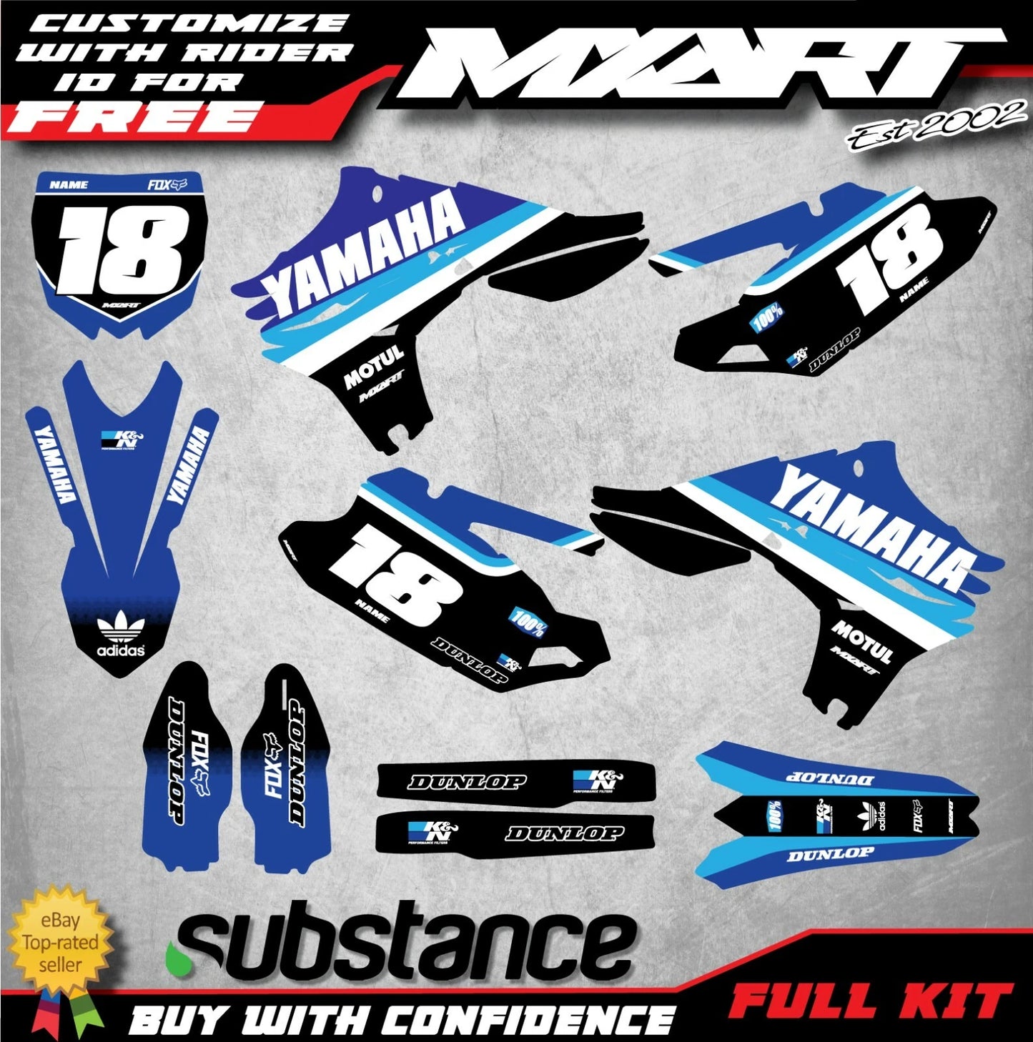 Graphics Kit for Yamaha YZF 450 (2010-2013) - STANCE STYLE Stickers