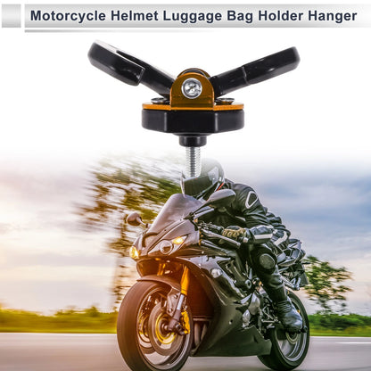 Horn-type Double Hook Aluminum Alloy Motorcycle Hanging Hook Black Gold Tone