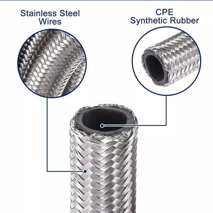 6M AN6 Stainless Steel Braided Fuel Hose for Universal Applications