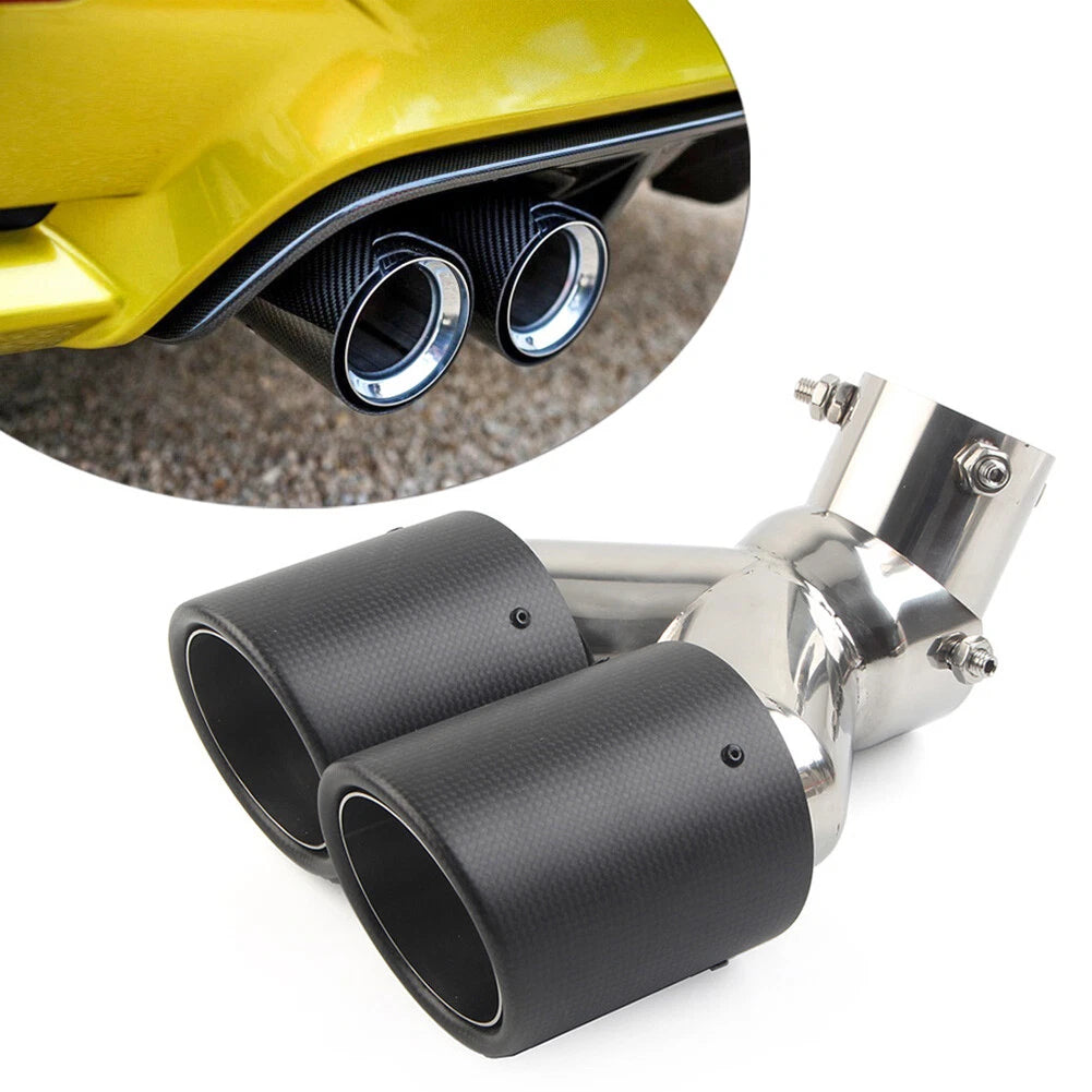 101mm Carbon Fiber Muffler Tip Y Shape for Universal Exit Exhaust Pipe
