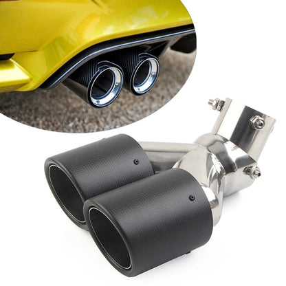 101mm Carbon Fiber Muffler Tip Y Shape for Universal Exit Exhaust Pipe