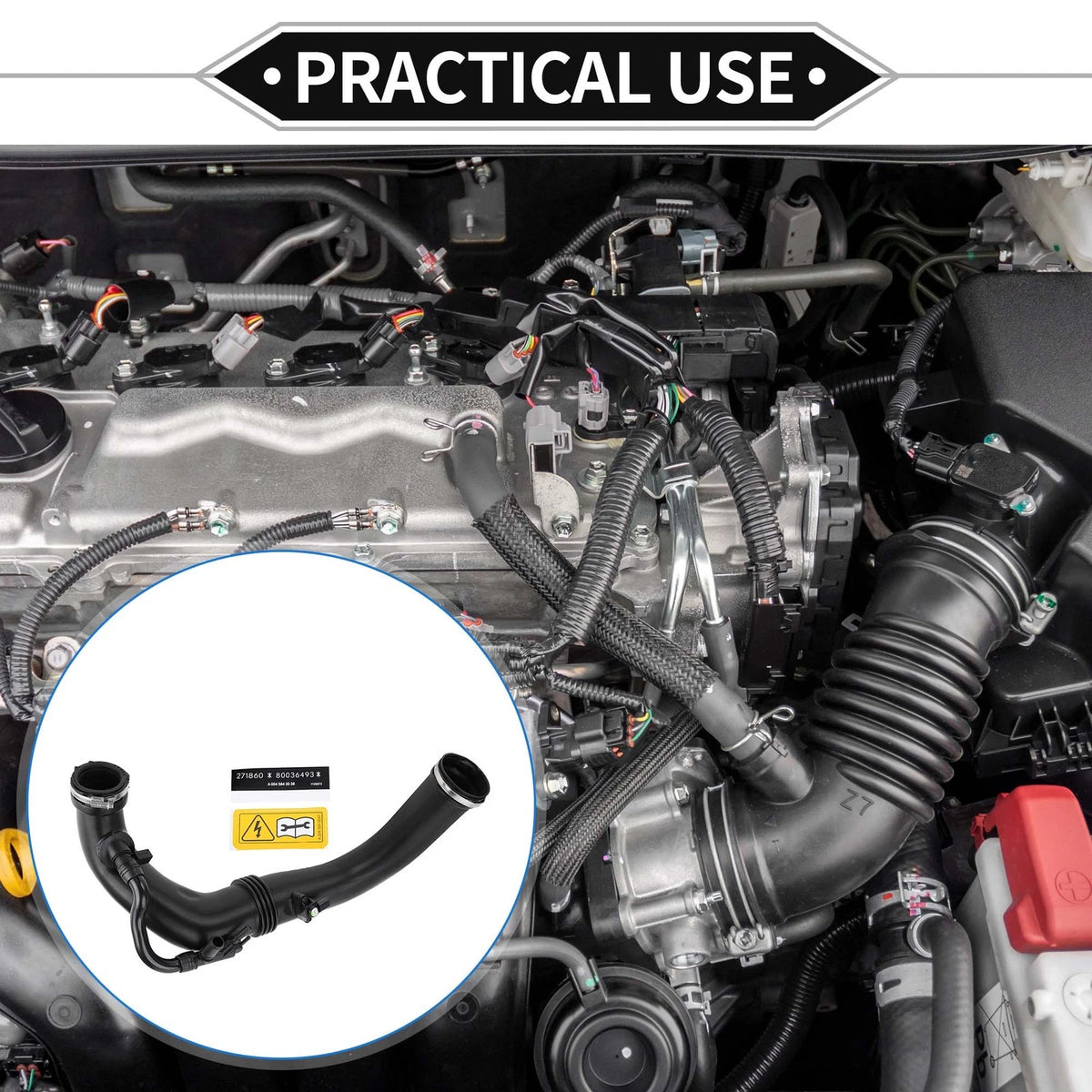 Intake Hose for Mercedes-Benz W204 2012-2015, Black, 2 x Compatible Parts