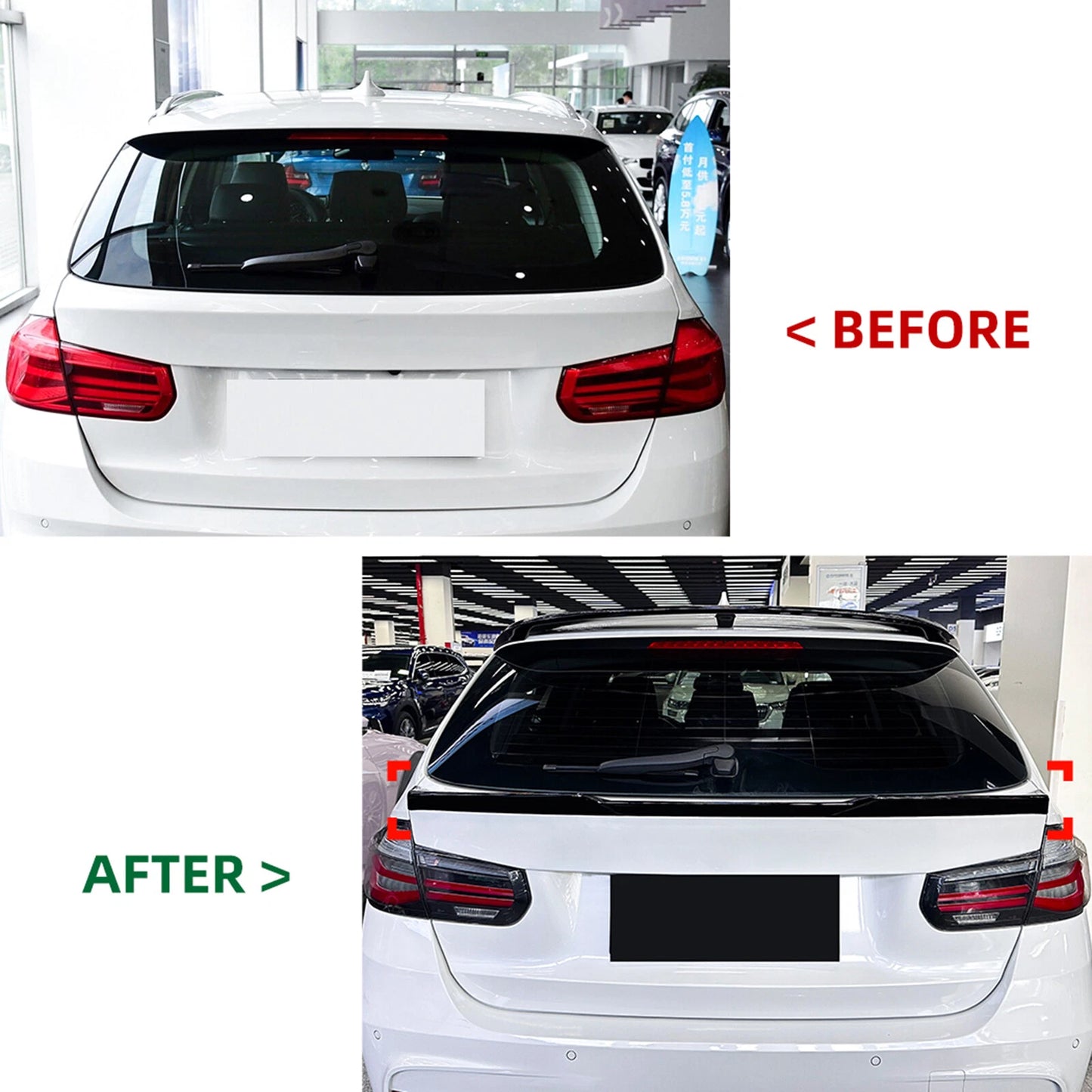 Gloss Black Boot Spoiler Lip for BMW 3 Series F31 (2013-2019)