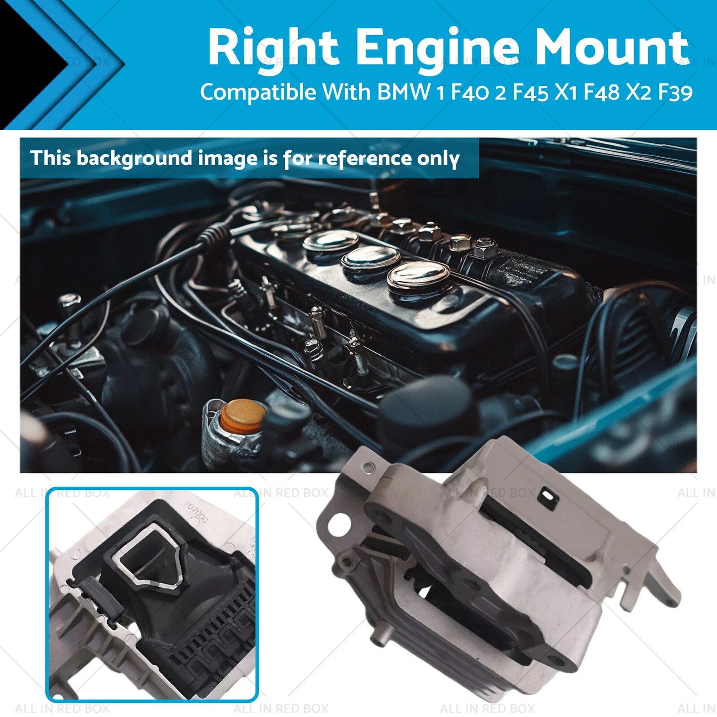 Engine Mount Right for BMW 1 F40 2 F45 F46 X1 F48 X2 F39 MINI F55 F60 (2019-2023)