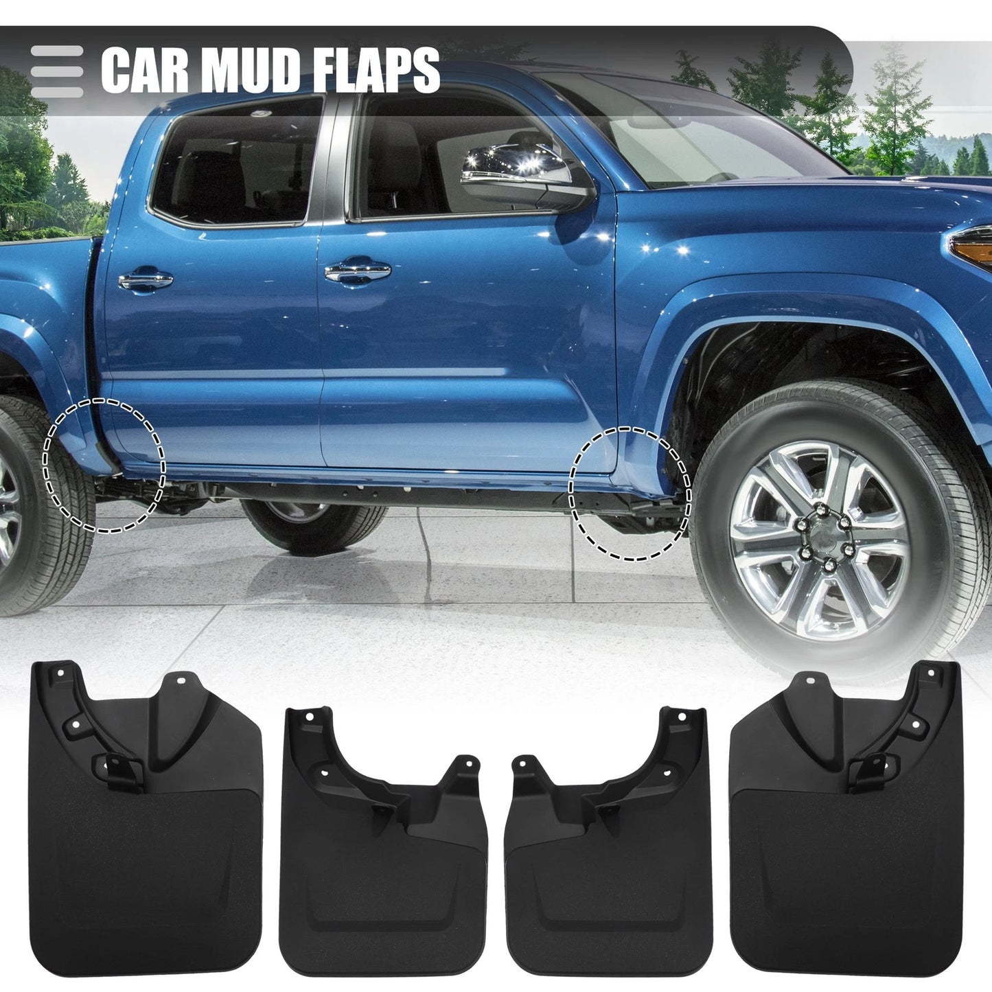 Mud Flaps Splash Guards Set for Toyota Tacoma (2023)